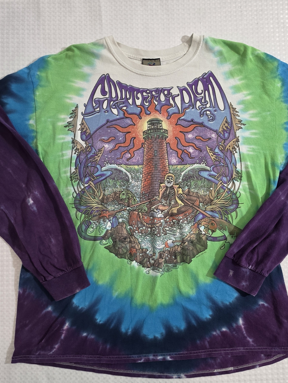 Vintage 2000 Grateful Dead Watch Tower Long Sleeve Shirt XL Liquid Blue